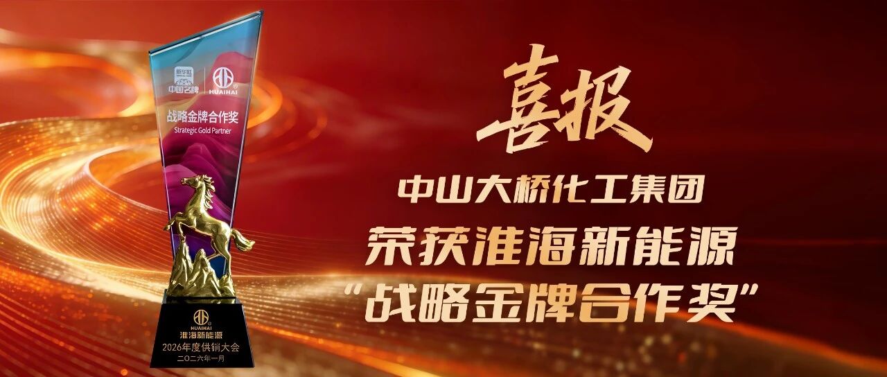 <span><span style="font-size:12px;"><span style="font-size:12px;">2026年1月 荣获淮海新能源“战略金牌合作奖”</span></span></span>